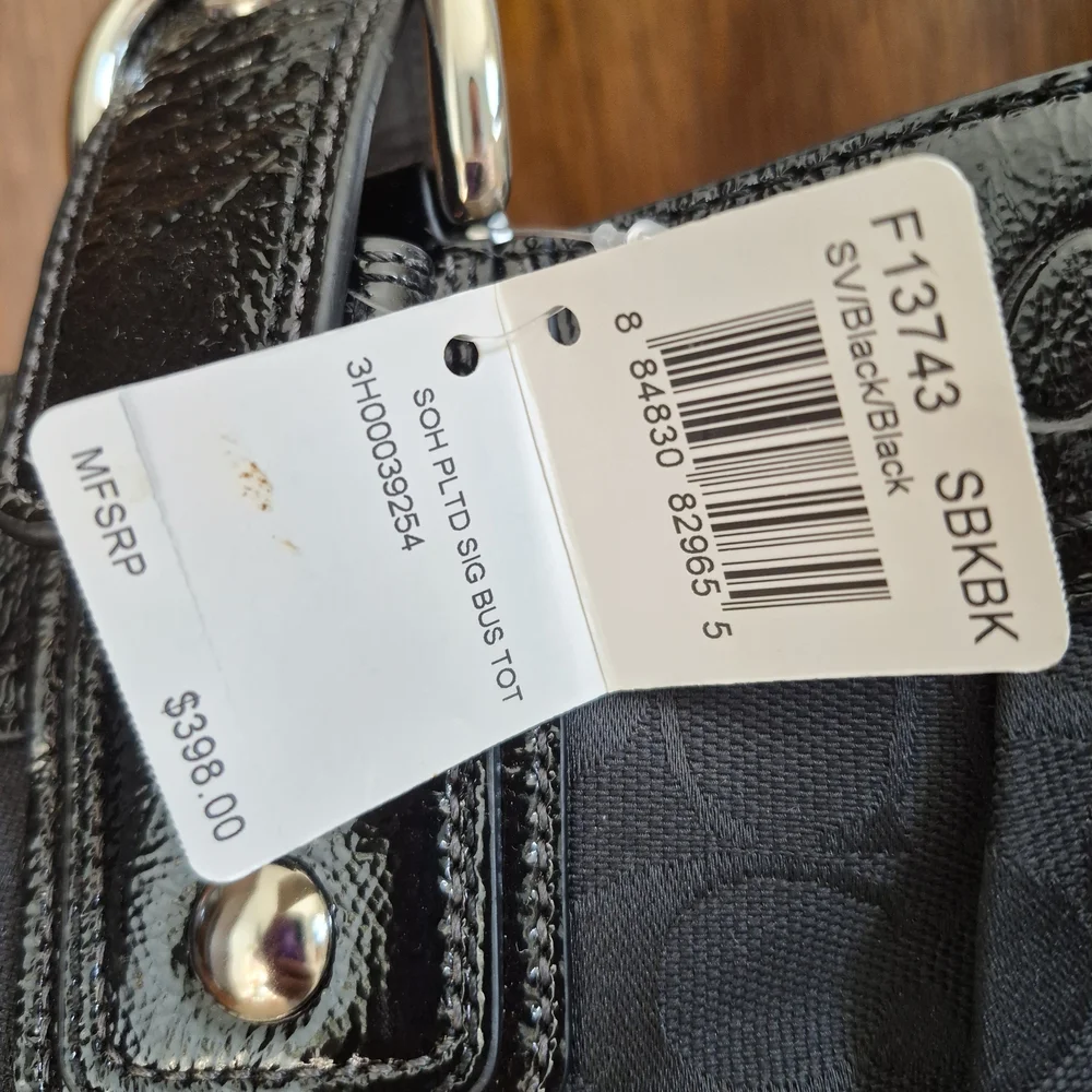 Coach Black Signature Tote Bag/Wallet Combo - Picture 5 of 8
